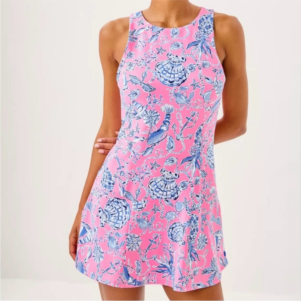 NWT Lilly Pulitzer UPF 50 Luxletic Westley Active Dress Rousseau Barefoot Pink S